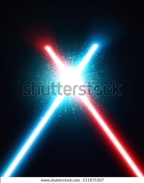 Two Crossed Laser Swords Fight Red Stock Vector (Royalty Free) 511875307