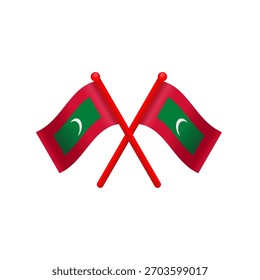 Dos banderas cruzadas de Maldivas - Ilustración vectorial aislada
