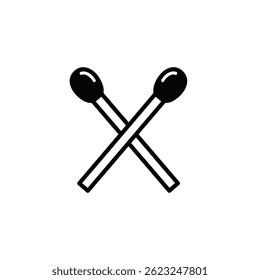 Two Crossed Matches Vector Illustration Minimalist Simple Design Graphic Element