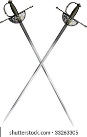 two crossed ornate saber