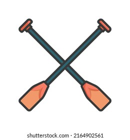 Two Crossed Paddles Illustration Icon