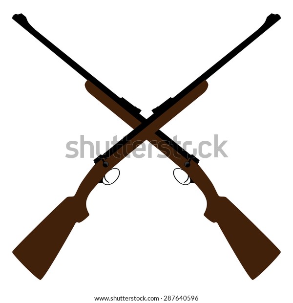 Two Crossed Rifle Vector Illustration Hunting Stock Vector (Royalty ...