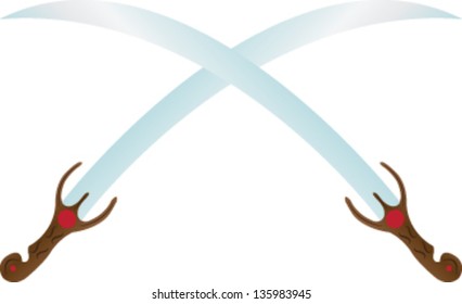 Two crossed saber