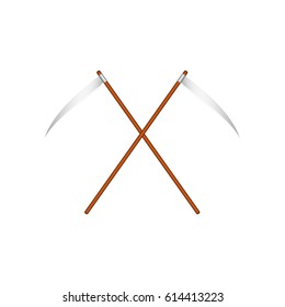 Two crossed scythes