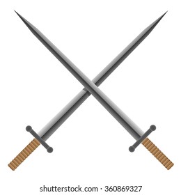 Metal Crossed Sword Icon Outline Metal Stock Vector (Royalty Free ...