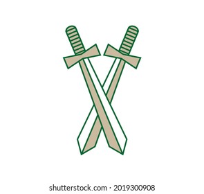 Two crossed swords. Ancient weapon