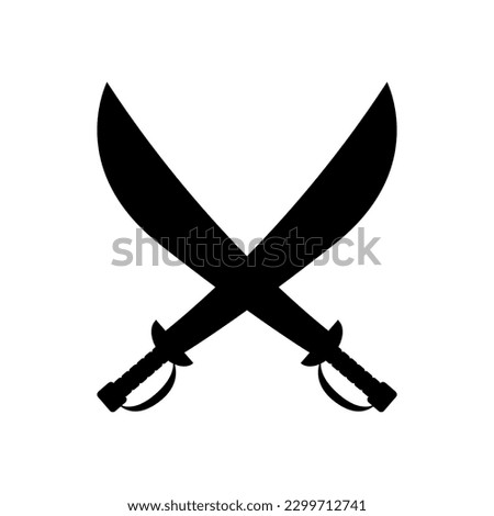 Two crossed swords icon design, flat design