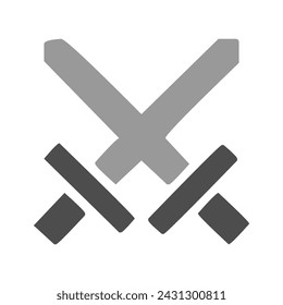 Two Crossed Swords Icon Vector Illustration