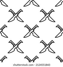 Two Crossed Swords seamless pattern vector illustration.