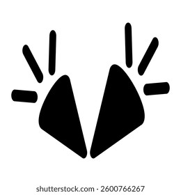 Two crossed trumpets with a festive ribbon, symbolizing celebration and music. Bold and clean solid icon design.