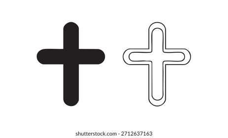 Las dos cruces son de diferentes tamaños y están en diferentes colores. La Grande cruz es negra