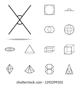 two crossing lines icon. Geometric figures icons universal set for web and mobile