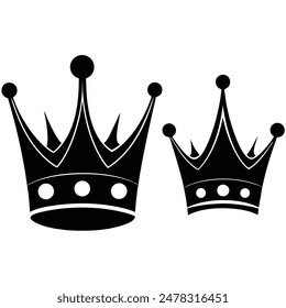 Ilustración vectorial de silueta de dos coronas
