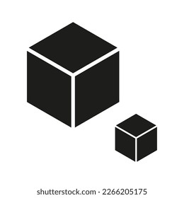 two cubes icon. Vector illustration.