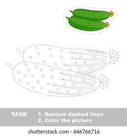 Two Cucumbers. Dot to dot educational game for kids.
