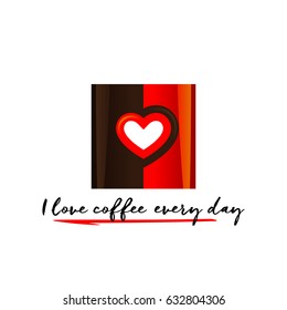 Two cup of coffee and a heart