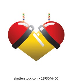 Two cup forming heart to be "CUPLE"