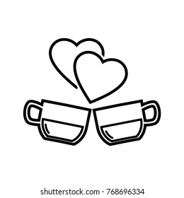 two cup of tea with hearts