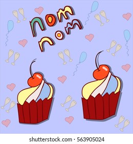 Two cupcakes with cherry on them