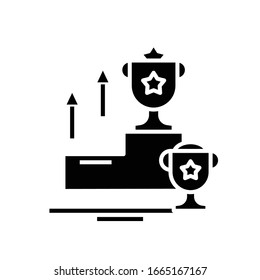 Two cups black icon, concept illustration, vector flat symbol, glyph sign.