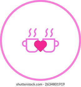 Two cups of coffee with heart vector image for valentine's day concept