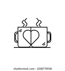 Two cups with a heart icon
