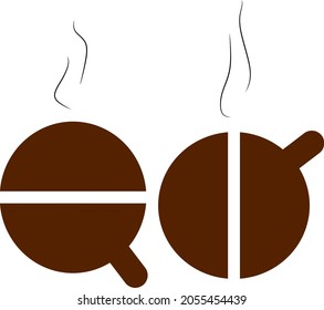 two cups of hot coffee