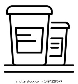 Two cups of sour cream icon. Outline two cups of sour cream vector icon for web design isolated on white background