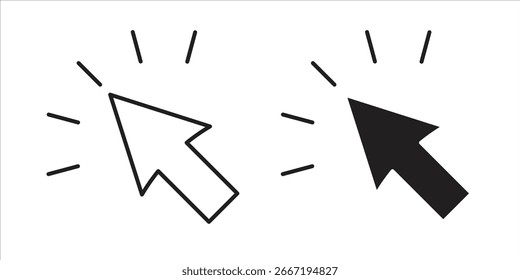 Two cursor icons, one black and one white, indicating a click action. Isolated on white background.