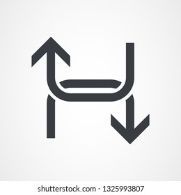 Two Curved Arrow, arrow icon. Vector illustration