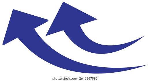 Two curved arrow pointing to the left on a white background. eps 10