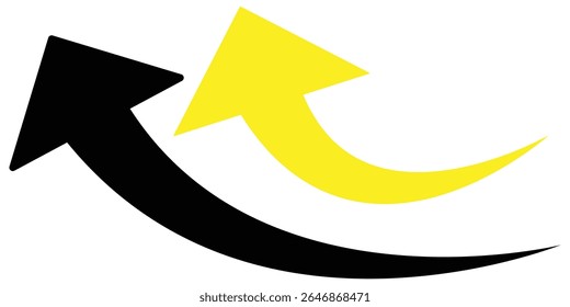 Two curved arrow pointing to the left and up on a white background. eps 10