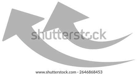Two curved arrow pointing to the left on a white background. eps 10