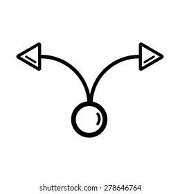 Two Curved Arrows from circle symbol icon vector illustration eps10 on white background