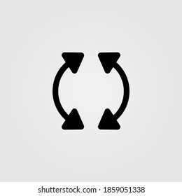 Two curved arrows icon in line design style.