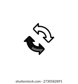 Two curved arrows pointing in opposite directions, symbolizing exchange or swap