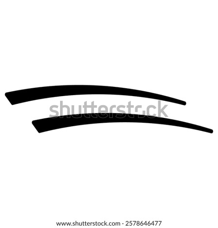 Two curved parallel underline lines calligraphy equals sign