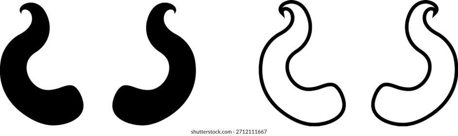 Dos Formas curvas que se muestran una al lado de la otra en blanco y negro crean un diseño simple que muestra líneas contrastantes y suaves