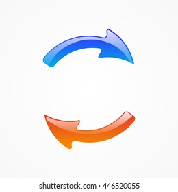 Two curwed arrows