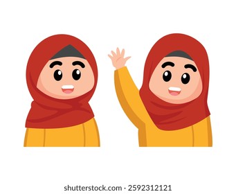 two cute and adorable muslims little girls