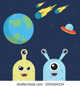 Two cute aliens destroyed Earth
