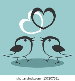 Two cute birds in love