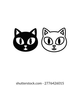 Two cute cartoon cat