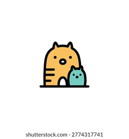 Two cute cartoon cats