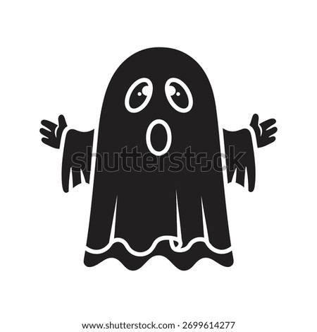 Two cute cartoon ghosts icon a pair of friendly spooky characters for a fun halloween party celebration and childrens holiday design