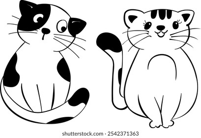 DOIS GATOS BONITOS PRETO E BRANCO