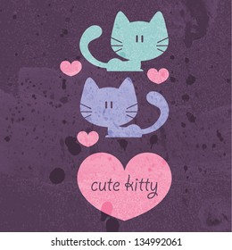 Two cute cats being in love