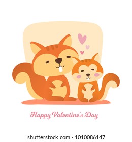 Two cute cats fallen in love. Happy Valentine's Day.