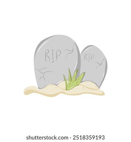 Two cute coffins. Halloween, autumn concept. Isolated illustration for card, postcard, cover. EPS 10