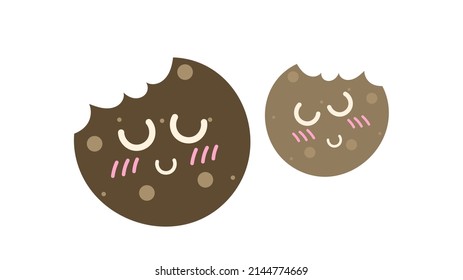 Two cute cookies isolated on white background ,Vector illustration EPS 10